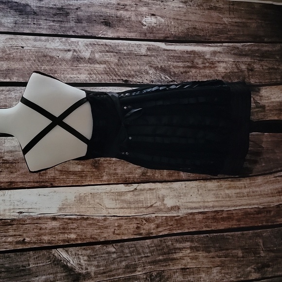 Vamp Sue Wong Size 8 Silk Black Dress - Picture 3 of 7